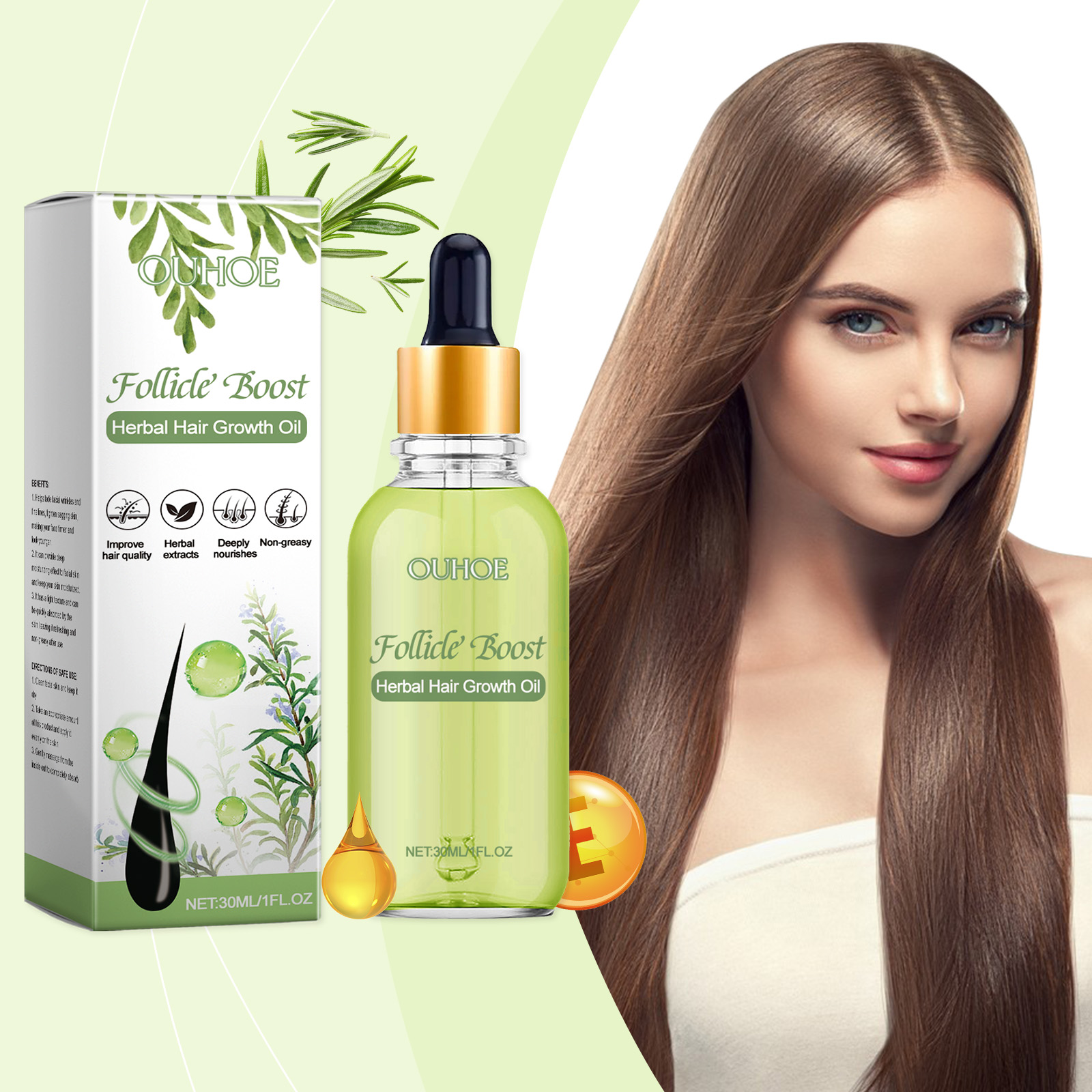 Hair Care Herbal Products - Óleo Herbal para Crescimento Capilar, Reparador